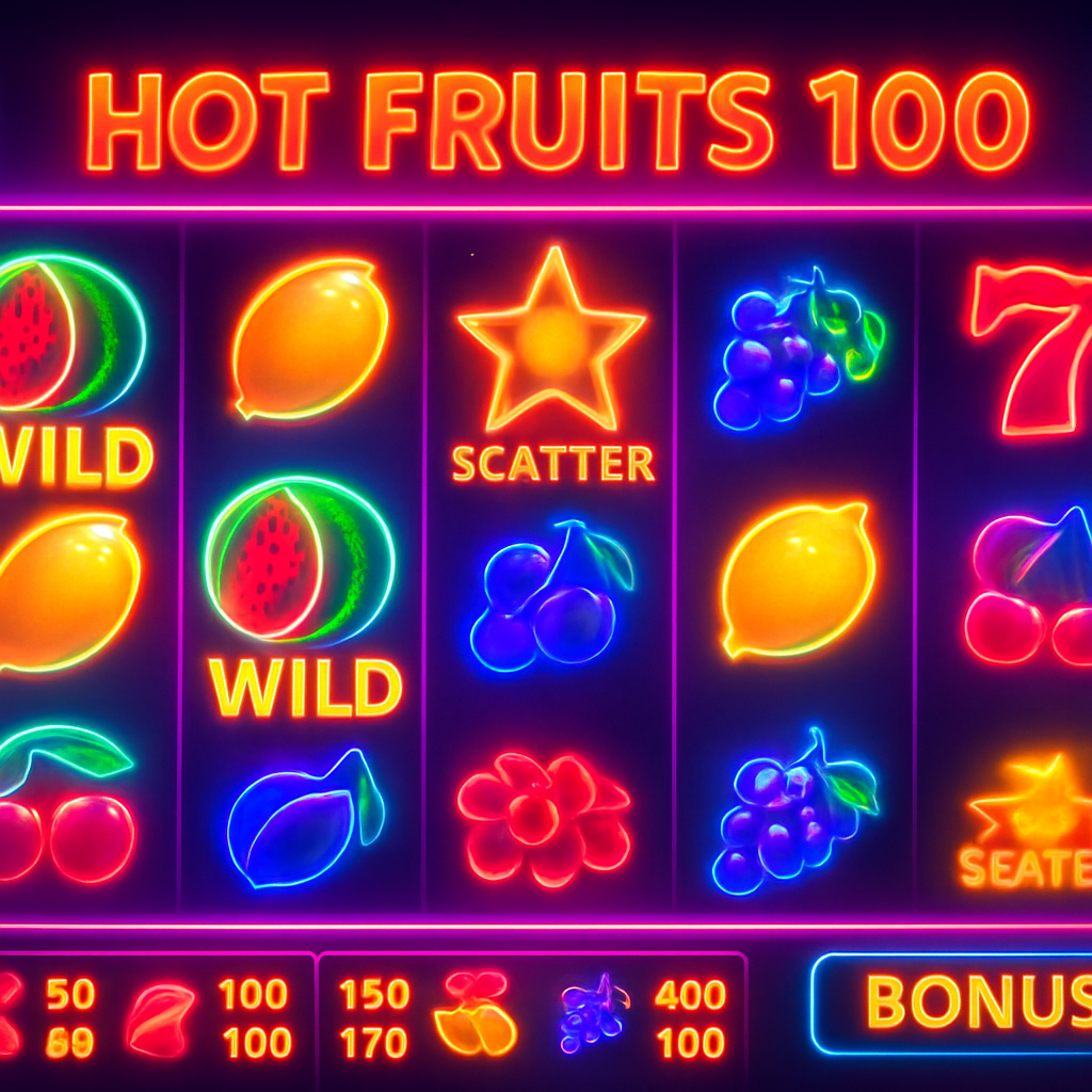 Hot Fruits 100 — активация Wild и Scatter бонусов